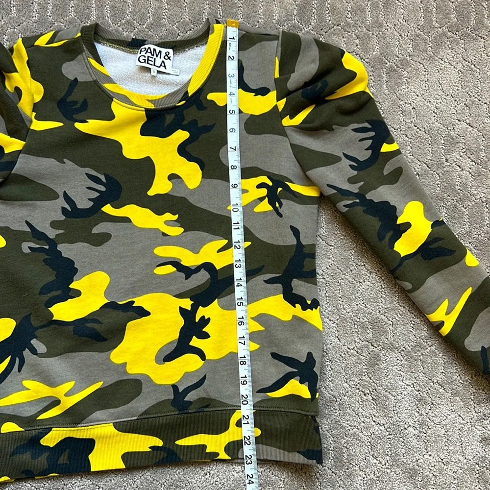 Pam & Gela Pop Camo Puff Sleeeve Sweatshirt - Picture 6 of 10